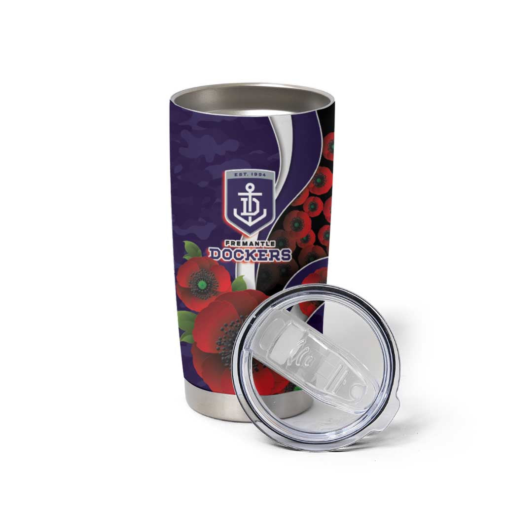 Fremantle Dockers ANZAC Personalised Tumbler Cup Lest We Forget Poppy Camo