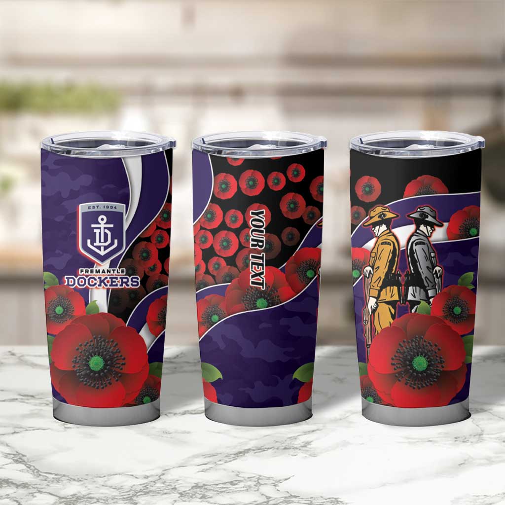 Fremantle Dockers ANZAC Personalised Tumbler Cup Lest We Forget Poppy Camo