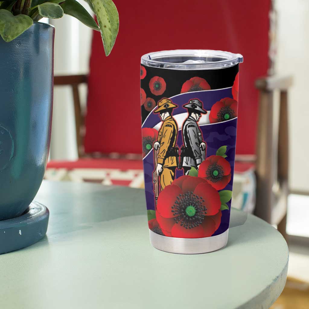 Fremantle Dockers ANZAC Personalised Tumbler Cup Lest We Forget Poppy Camo