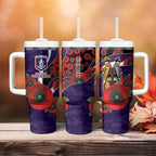 Fremantle Dockers ANZAC Personalised Tumbler With Handle Lest We Forget Poppy Camo