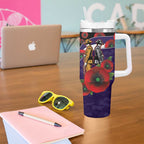 Fremantle Dockers ANZAC Personalised Tumbler With Handle Lest We Forget Poppy Camo