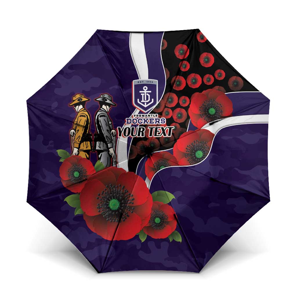 Fremantle Dockers ANZAC Personalised Umbrella Lest We Forget Poppy Camo