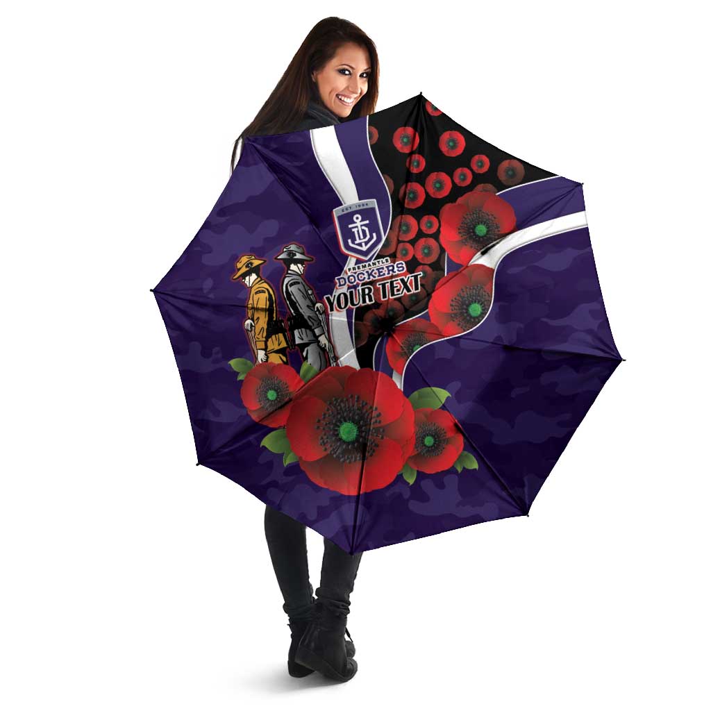 Fremantle Dockers ANZAC Personalised Umbrella Lest We Forget Poppy Camo