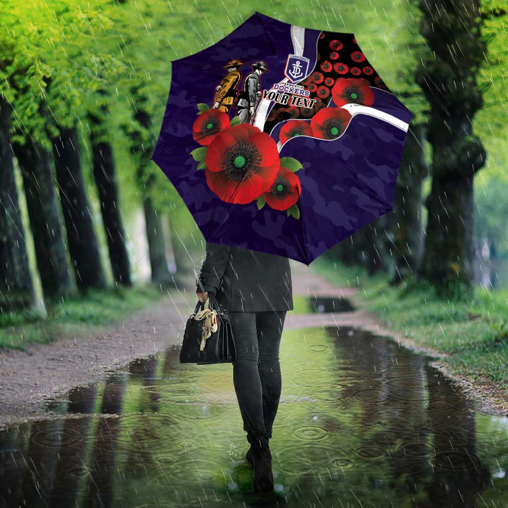Fremantle Dockers ANZAC Personalised Umbrella Lest We Forget Poppy Camo