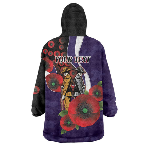 Fremantle Dockers ANZAC Personalised Wearable Blanket Hoodie Lest We Forget Poppy Camo