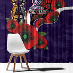 Fremantle Dockers ANZAC Personalised Window Curtain Lest We Forget Poppy Camo