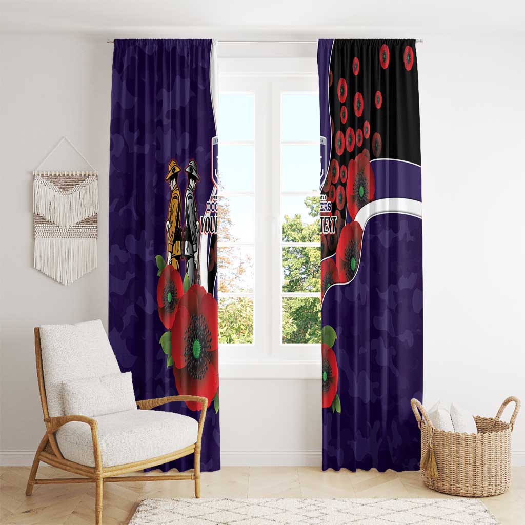 Fremantle Dockers ANZAC Personalised Window Curtain Lest We Forget Poppy Camo