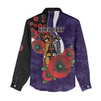 Fremantle Dockers ANZAC Personalised Women Casual Shirt Lest We Forget Poppy Camo