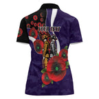 Fremantle Dockers ANZAC Personalised Women Polo Shirt Lest We Forget Poppy Camo