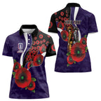 Fremantle Dockers ANZAC Personalised Women Polo Shirt Lest We Forget Poppy Camo