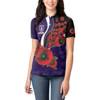 Fremantle Dockers ANZAC Personalised Women Polo Shirt Lest We Forget Poppy Camo