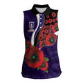 Fremantle Dockers ANZAC Personalised Women Sleeveless Polo Shirt Lest We Forget Poppy Camo