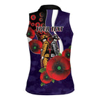 Fremantle Dockers ANZAC Personalised Women Sleeveless Polo Shirt Lest We Forget Poppy Camo
