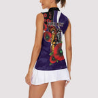 Fremantle Dockers ANZAC Personalised Women Sleeveless Polo Shirt Lest We Forget Poppy Camo