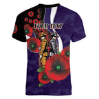 Fremantle Dockers ANZAC Personalised Women V-Neck T-Shirt Lest We Forget Poppy Camo