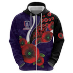 Fremantle Dockers ANZAC Personalised Zip Hoodie Lest We Forget Poppy Camo
