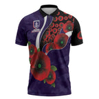 Fremantle Dockers ANZAC Personalised Zipper Polo Shirt Lest We Forget Poppy Camo
