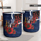 Geelong Cats ANZAC Personalised Laundry Basket Lest We Forget Poppy Camo