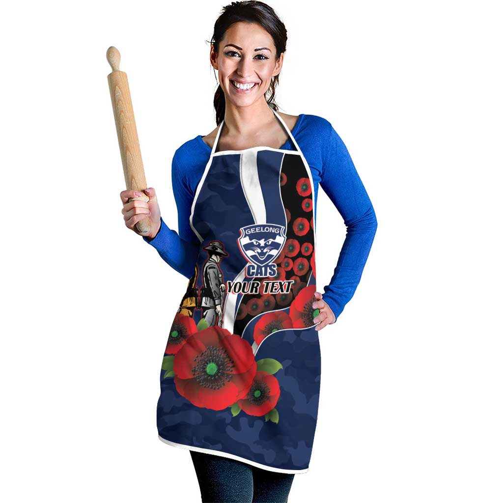 Geelong Cats ANZAC Personalised Apron Lest We Forget Poppy Camo