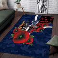 Geelong Cats ANZAC Personalised Area Rug Lest We Forget Poppy Camo