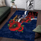 Geelong Cats ANZAC Personalised Area Rug Lest We Forget Poppy Camo