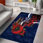 Geelong Cats ANZAC Personalised Area Rug Lest We Forget Poppy Camo
