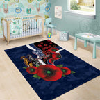 Geelong Cats ANZAC Personalised Area Rug Lest We Forget Poppy Camo