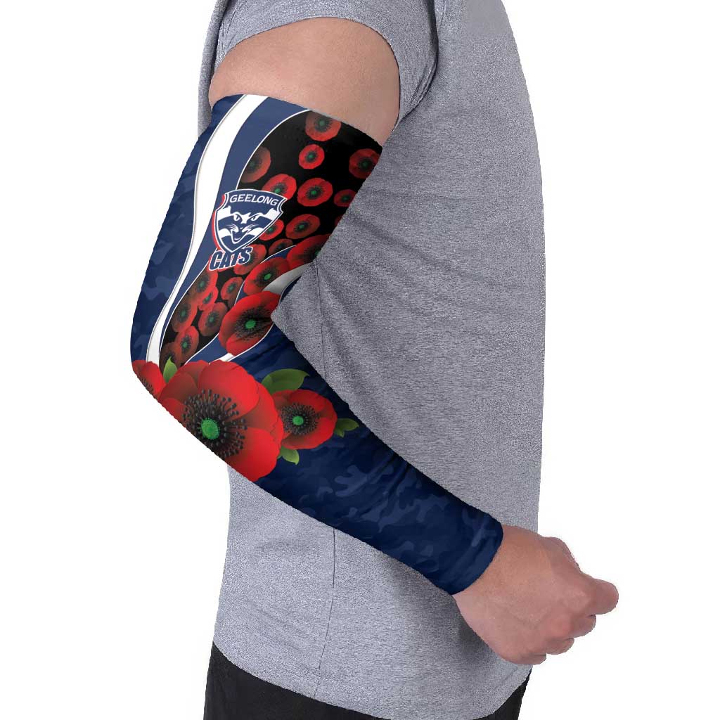 Geelong Cats ANZAC Personalised Arm Sleeves Lest We Forget Poppy Camo