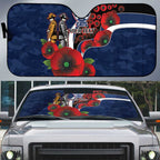 Geelong Cats ANZAC Personalised Auto Sun Shade Lest We Forget Poppy Camo