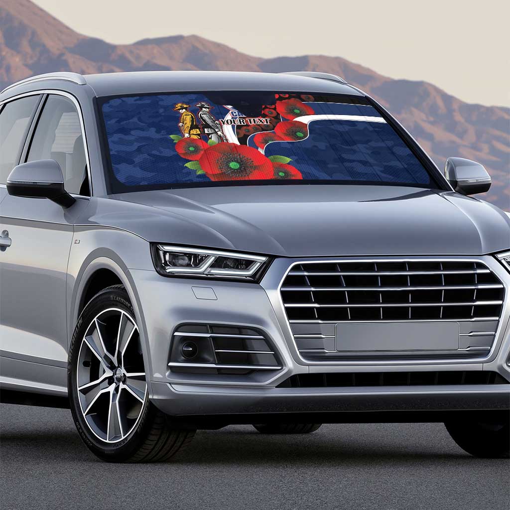 Geelong Cats ANZAC Personalised Auto Sun Shade Lest We Forget Poppy Camo