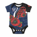 Geelong Cats ANZAC Personalised Baby Onesie Lest We Forget Poppy Camo