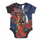 Geelong Cats ANZAC Personalised Baby Onesie Lest We Forget Poppy Camo