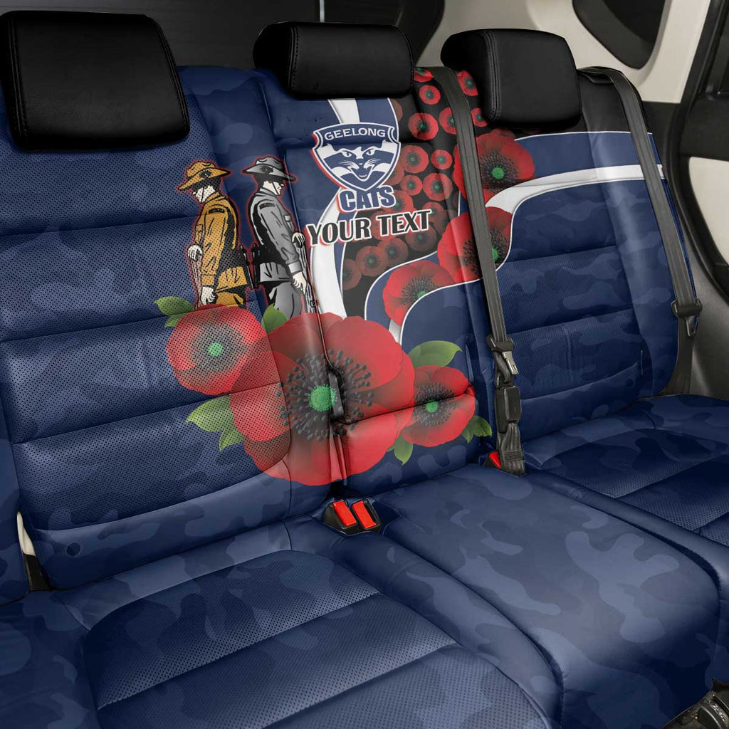 Geelong Cats ANZAC Personalised Back Car Seat Cover Lest We Forget Poppy Camo