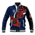 Geelong Cats ANZAC Personalised Baseball Jacket Lest We Forget Poppy Camo