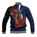 Geelong Cats ANZAC Personalised Baseball Jacket Lest We Forget Poppy Camo