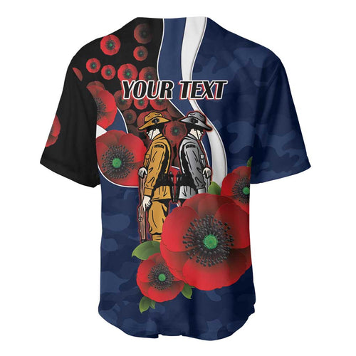 Geelong Cats ANZAC Personalised Baseball Jersey Lest We Forget Poppy Camo