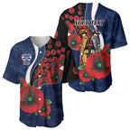 Geelong Cats ANZAC Personalised Baseball Jersey Lest We Forget Poppy Camo