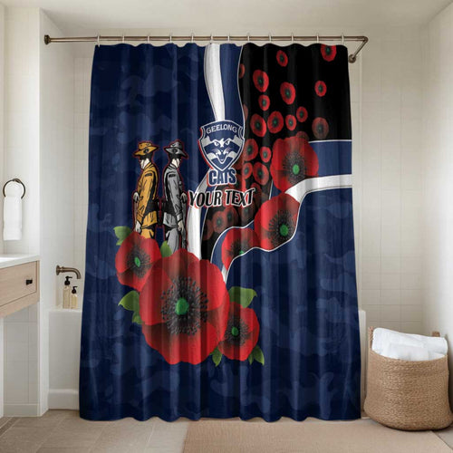 Geelong Cats ANZAC Personalised Bathroom Set Lest We Forget Poppy Camo