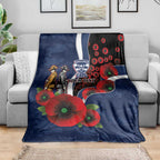 Geelong Cats ANZAC Personalised Blanket Lest We Forget Poppy Camo