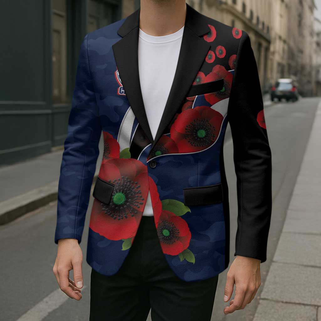 Geelong Cats ANZAC Personalised Blazer Lest We Forget Poppy Camo
