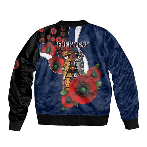 Geelong Cats ANZAC Personalised Bomber Jacket Lest We Forget Poppy Camo