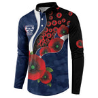 Geelong Cats ANZAC Personalised Button Sweatshirt Lest We Forget Poppy Camo