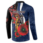 Geelong Cats ANZAC Personalised Button Sweatshirt Lest We Forget Poppy Camo