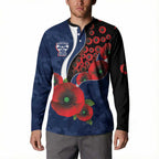 Geelong Cats ANZAC Personalised Button Sweatshirt Lest We Forget Poppy Camo