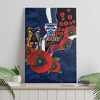 Geelong Cats ANZAC Personalised Canvas Wall Art Lest We Forget Poppy Camo