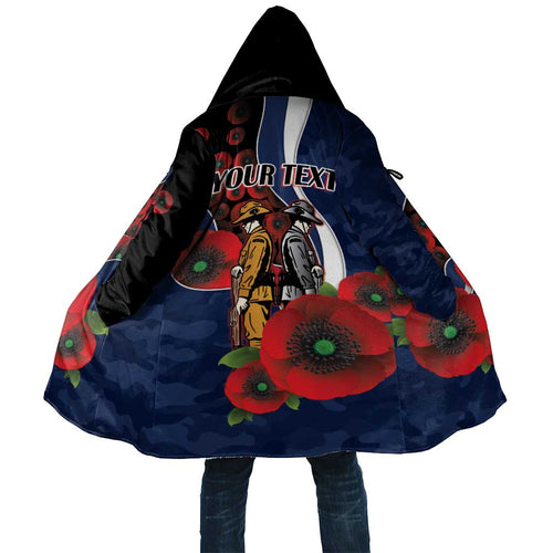 Geelong Cats ANZAC Personalised Cloak Lest We Forget Poppy Camo