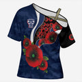 Geelong Cats ANZAC Personalised Cross Shoulder Shirt Lest We Forget Poppy Camo