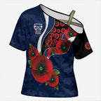 Geelong Cats ANZAC Personalised Cross Shoulder Shirt Lest We Forget Poppy Camo