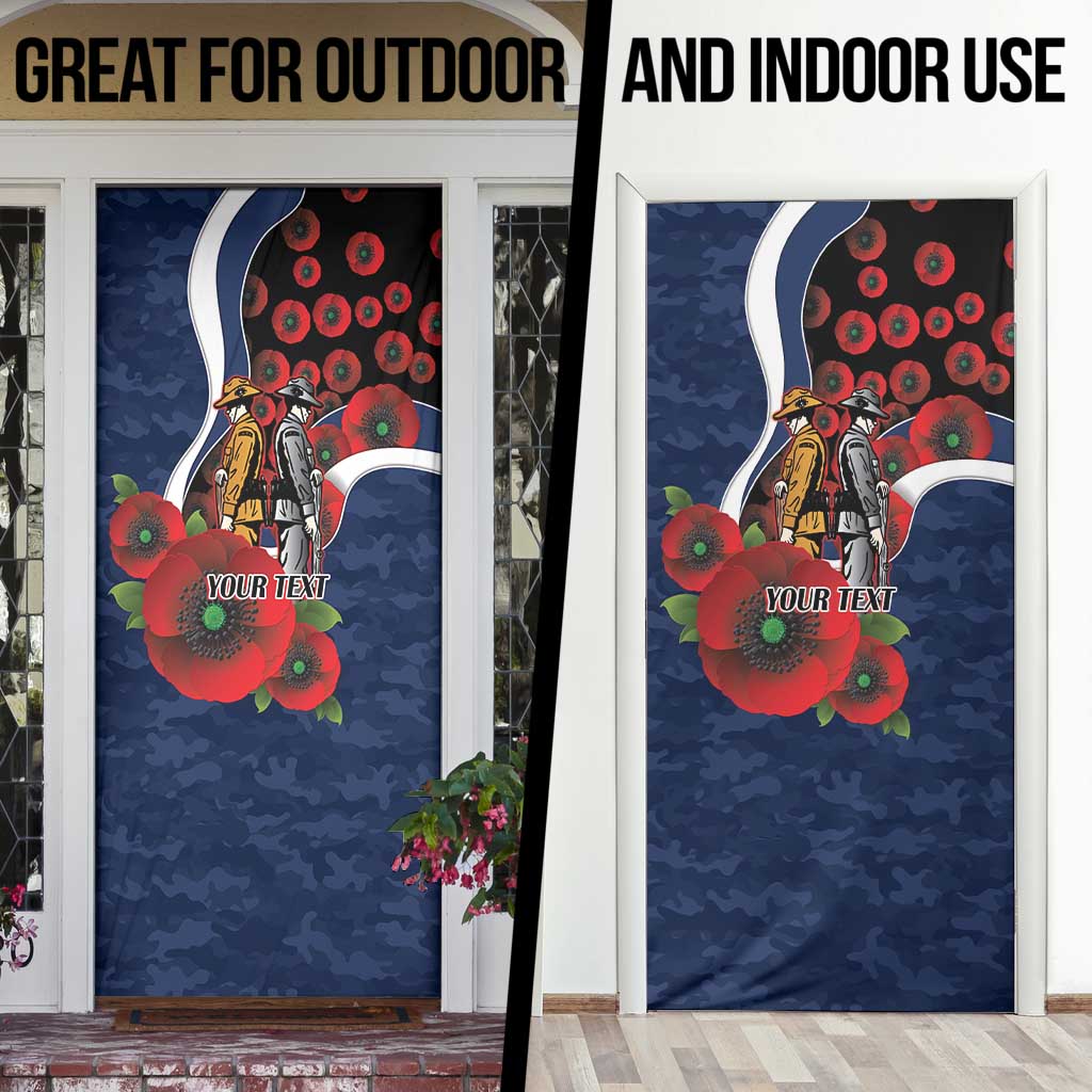Geelong Cats ANZAC Personalised Door Cover Lest We Forget Poppy Camo