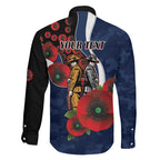Geelong Cats ANZAC Personalised Family Matching Off Shoulder Maxi Dress and Hawaiian Shirt Lest We Forget Poppy Camo